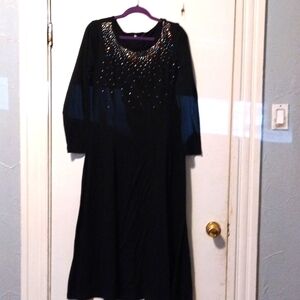 Nora Cora black and multi rhinestone dress. Size (2X)